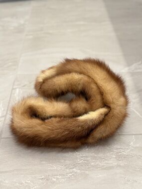 Vintage Brown Fur Stole Wrap Womens Old Hollywood Glam Luxury Winter Shawl Cape